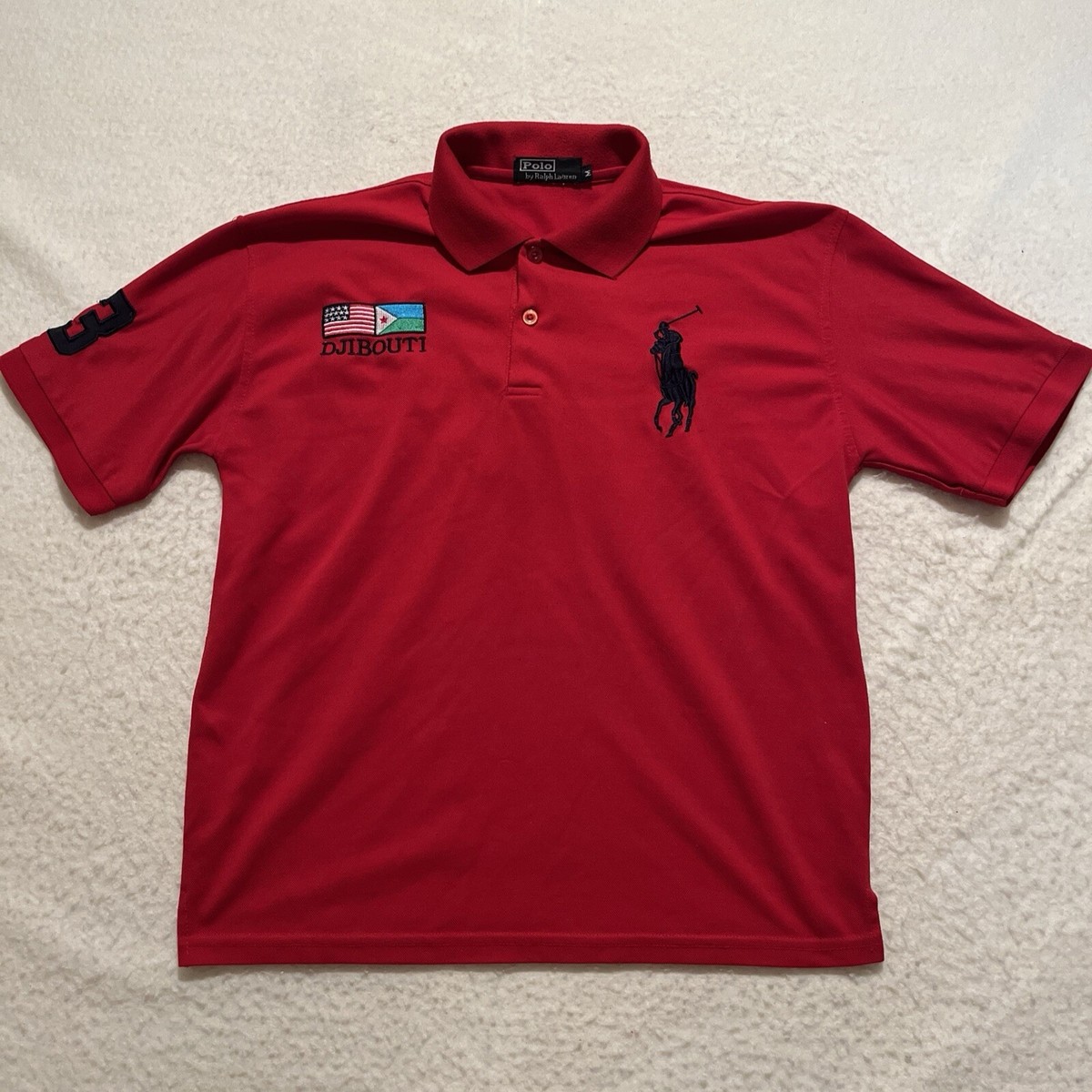 Polo Ralph Lauren Rugby Shirt Djibouti #3 Big Pony Men Sz M