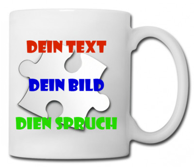 Fototasse Personalisieren mit Text, Foto oder Logo bedrucken