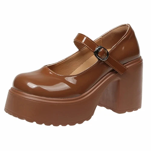 Chunky Platform Mary Jane Shoes High Heels Pumps New Sweet Thick Heel Party Shoe - Bild 14 von 19