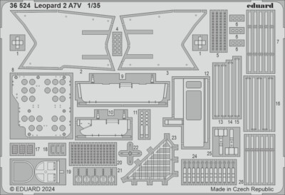 MW22 EDUARD 36524 LEOPARD 2 A7V 1/35  PE SET for TAMIYA