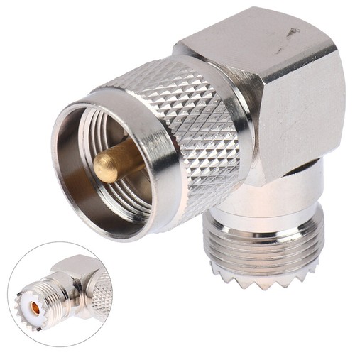 UHF Male PL-259 PL259 to UHF Female SO-239 SO239 Angle 90 RF Adapter connect _xa - Zdjęcie 8 z 12