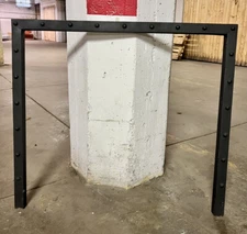 ANTIQUE CAST IRON GOTHIC VICTORIAN SPHERE DESIGN FIREPLACE SURROUND 34.5 X 30.5”