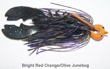 (2) Arky Bass Jigs, Painted, Weed Guard, Tarantula Skirt, Berkley Chigger Craw