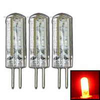 3X G4 Led 1,5 Watt 12V Dc Rot / Rotes Licht Dimmbar Dimmer Lampe GlüHbirne Birne