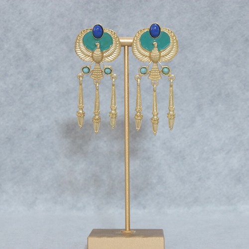 Vintage Court Style Enamel Drip Oil Heavy Industry Earrings Bohemian Style - Picture 4 of 6