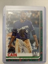 LORENZO CAIN - 2019 TOPPS HOLIDAY SNOWFLAKE CARD #HW119 MILWAUKEE BREWERS 🔥⚾️