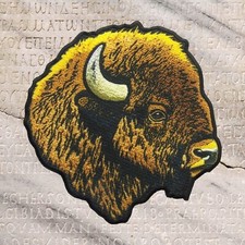 American Bison Applique Patch - Buffalo Animal Badge 3" Iron on