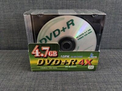KHYPERMEDIA DVD+R 4X Recordable DVD Disc 10 Pack Slim Case 120 Min 4 ...