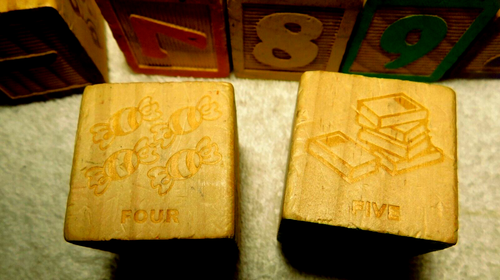 Playskool~Alphabet, Numbers, & Pictures Wooden Building Toy Playing Blocks 2013 - Picture 18 of 20