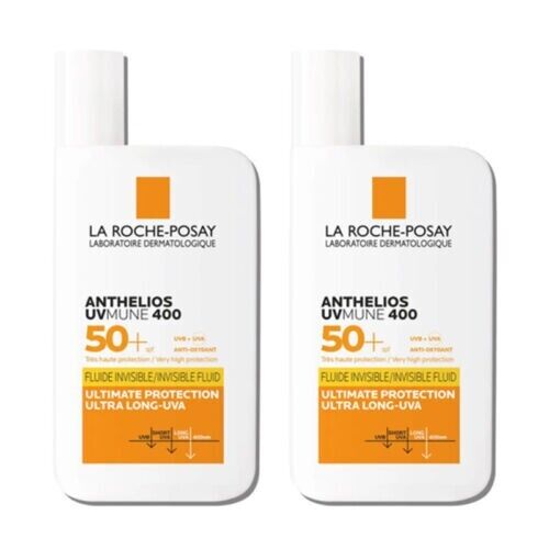 2x La Roche-Posay Anthelios SPF 50+ Ultra Protection Invisible Fluid Cream UK - Picture 1 of 3