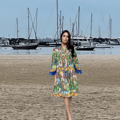 Short Cotton  Dress Round  Collar by Antica Sartoria Giacomo Cinque - Bild 1 von 4