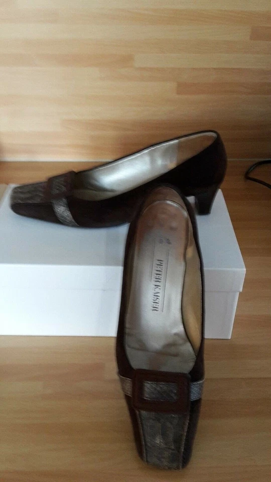 CHAUSSURES ESCARPINS PETER KAISER MARRON - POINTURE 4 1/2 - 38 - Photo 1/3