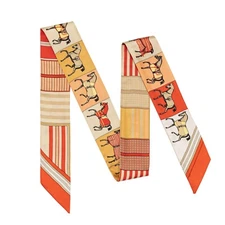 100% Mulberry Silk Scarf for Women Neck, Purse, Hair Head Ribbon Skinny Scarf