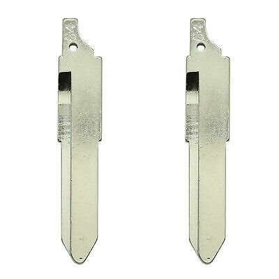 2 Uncut Flip Key Blanks For Mazda - Replacement Remote Key Blades, Gold Finish