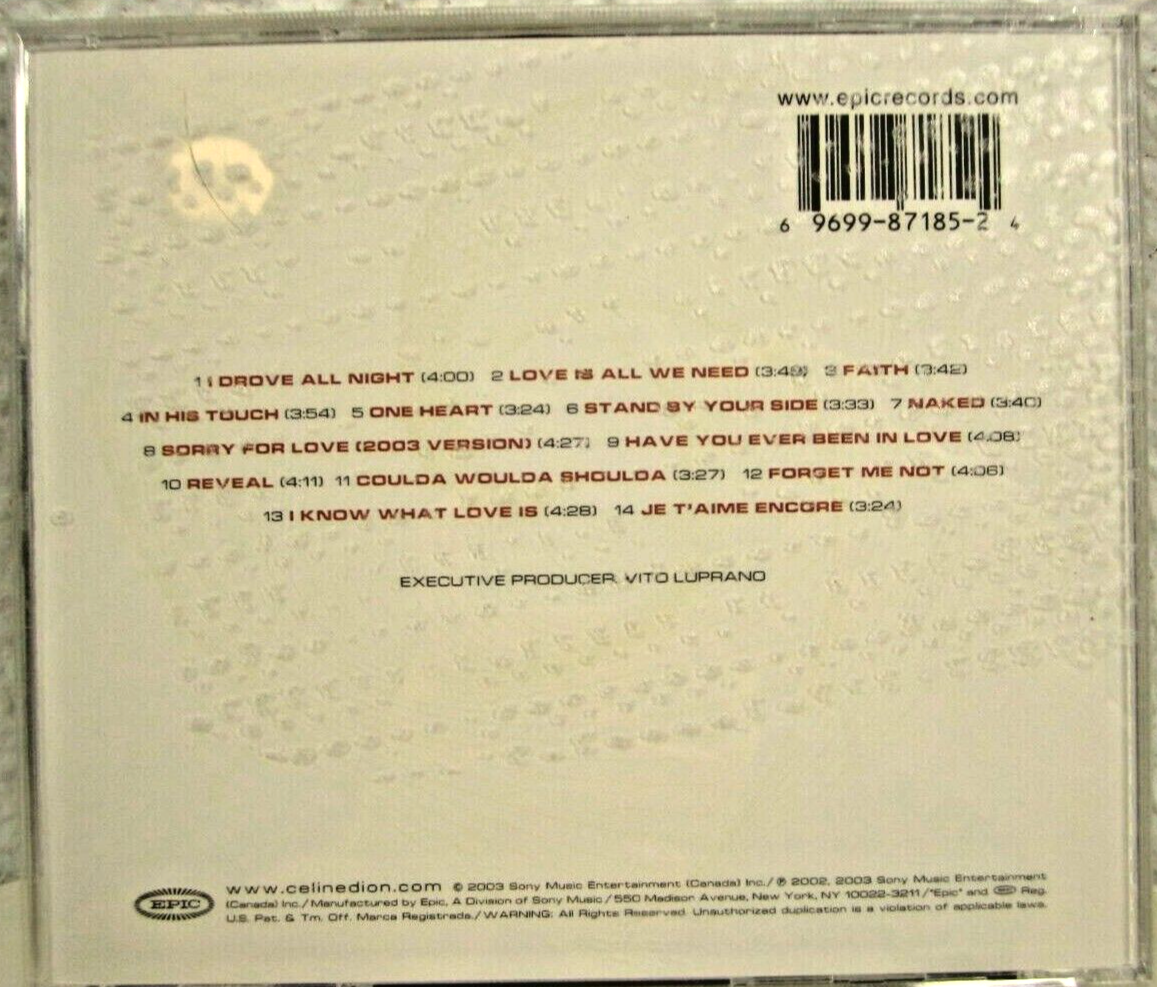Céline Dion One Heart CD, Mar-2003, Sony Music Distribution (USA ...