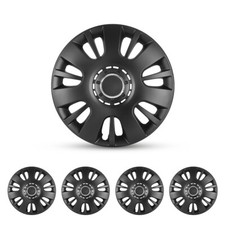15 Set Of 4 Wheel Covers Snap On Hub Caps Black Matte Fit R15 Tire Steel Rims