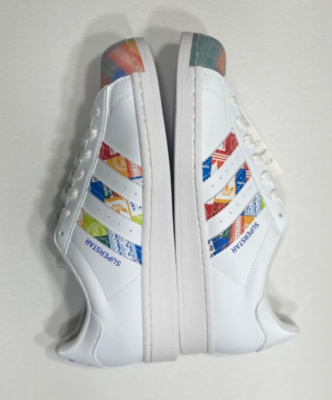 New Adidas Superstar White Blue Orange Shoes Sneakers Men's Size 8 | eBay
