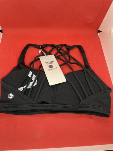 Sujetador deportivo yoga para mujer Queenieke con correa de soporte ligero, torso negro, talla 8/10 - Imagen 3 de 3