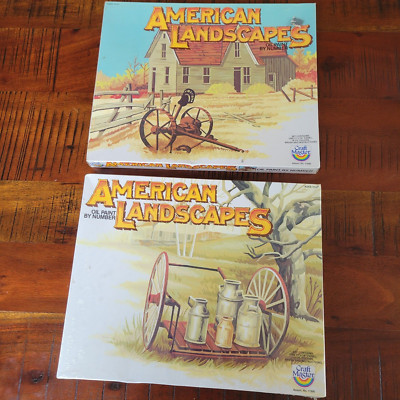 2 ct. Vtg Craft Master Oil Paint By Number Set American Landscapes 1982  Sealed