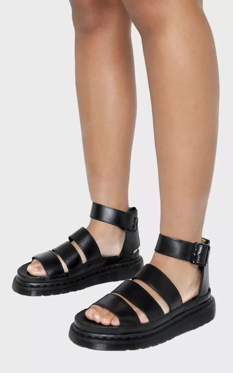 Dr.Martens Women's SZ.10 Clarissa II Black Leather Platform