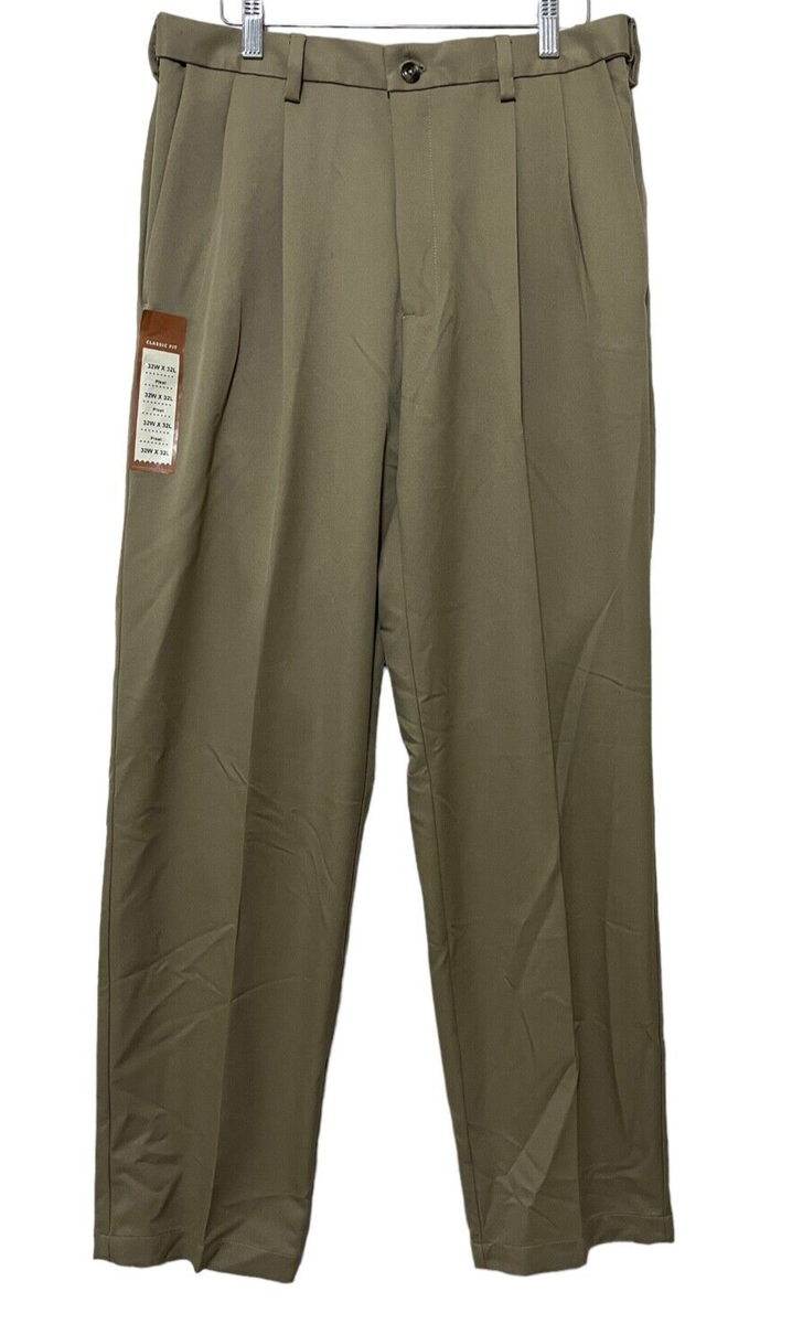 HAGGAR Pants Mens 32x32 Cool 18 Classic-Fit Expandable Waist