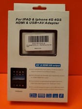 NOB FYL XHD009 HDMI  USB  AV Adapter For iPhone 4 4s  iPad 1 2 3 to TV Keyboa