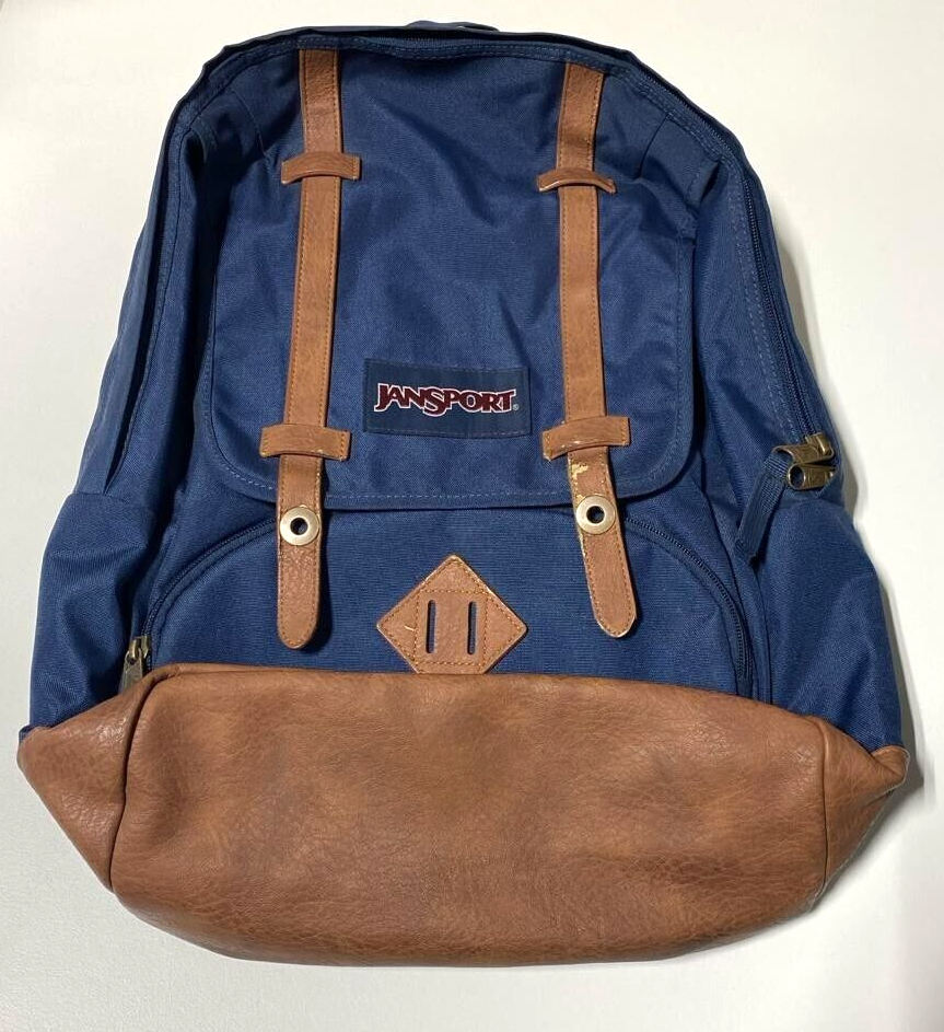 JanSport Cortlandt Laptop Backpack, Navy, 15” Laptop SleeveSynthetic