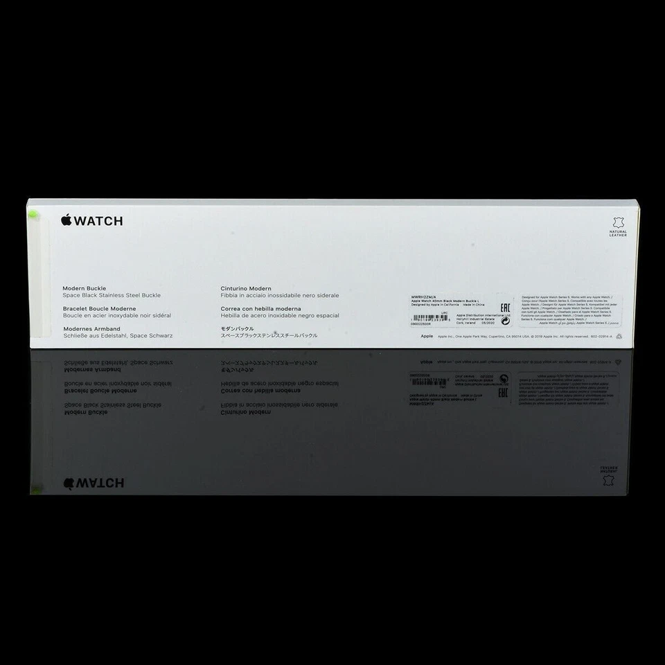 Apple iWatch 38mm 40mm 41mm 7 8 9 SE Cuero Moderno Hebilla Banda - Negro espacial L Foto 2 de 4