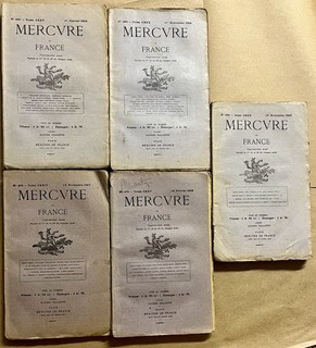 APOLLINAIRE LOT DE 4 MERCURE DE FRANCE VIE ANECDOTIQUE ANNONCE DE SA MORT 1918