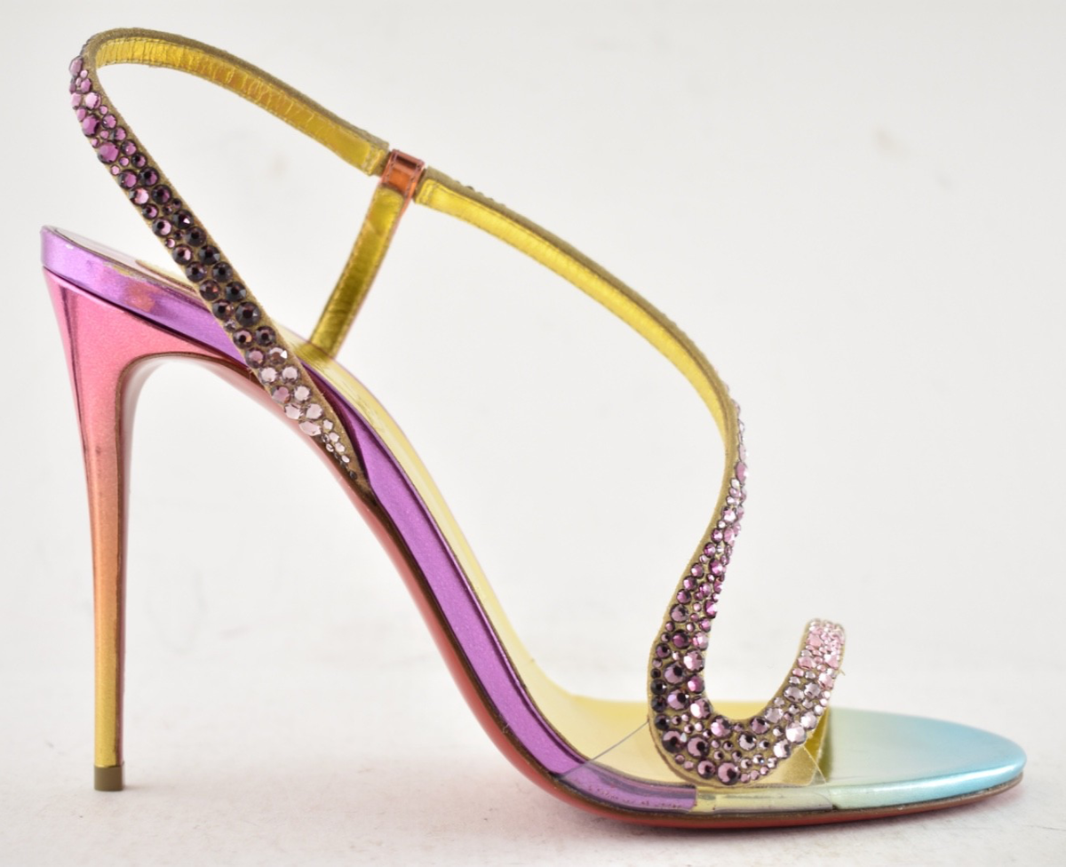 Christian Louboutin Rosalie Strass Boreal 100 Ankle Strap Sandal
