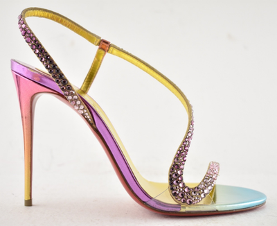 Christian Louboutin Rosalie Strass Boreal 100 Ankle Strap Sandal