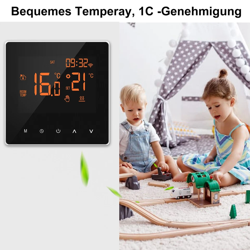 2025 Wifi Digital Thermostat Raumthermostat Fußbodenheizung Touchscreen 16A DE - Bild 3 von 4
