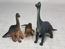 Lot Of 3 Dinosaurs Figures 2 Brachiosaurus  1 Velociraptor Animal Planet Toys