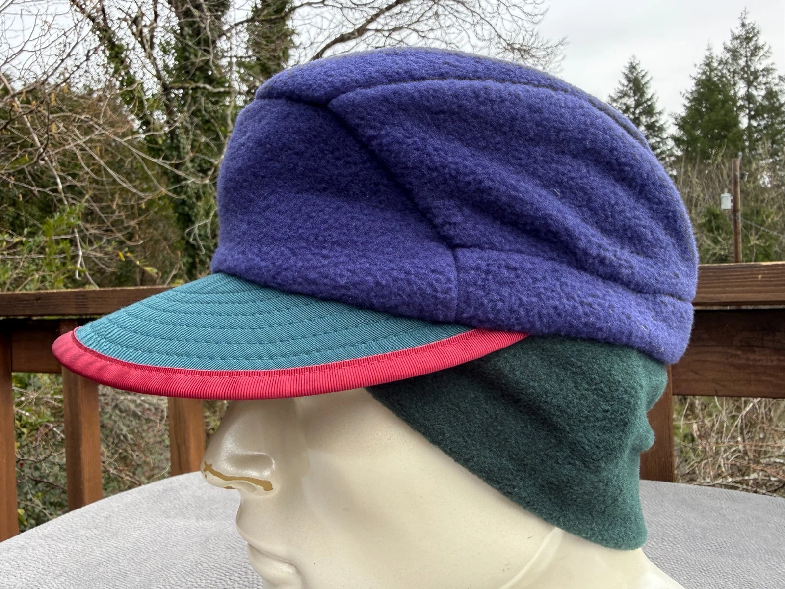 Vintage PATAGONIA Fleece Hat LARGE Duckbill USA Ear Flap Synchilla 5-panel 90s