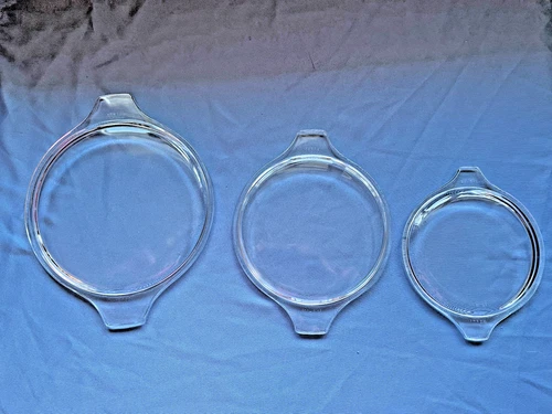 3 Pyrex Clear Lids Only, 475-C36, 474-C-18, 30-470-C