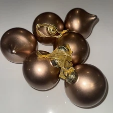 Frontgate Ornaments Rose Gold Glass Lot Of 6 Holiday Christmas F17