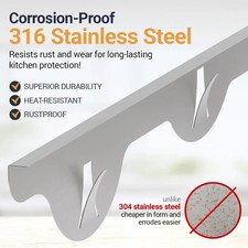 SUPERIOR 316 Stainless Steel Stove Gap Covers 2 Pack 23.4" Oven Gap Filler