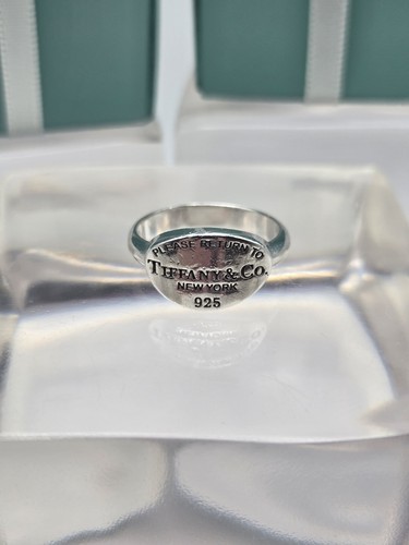 Tiffany & Co. Return To Oval Ring Band Size 6.5 Sterling Silver Ag 925 New York