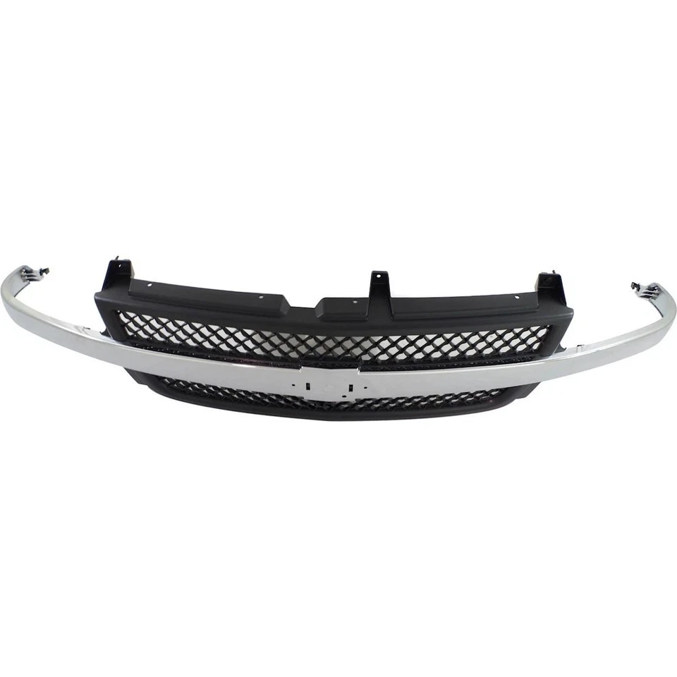 Conjunto de rejilla negra con barra central cromada para Silverado 2500 HD 3500 2001-02 Foto 4 de 4