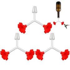 3 Packs Hummingbird Feeder Parts Floral Hummingbird Feeder Tubes and Stopper