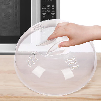 Microwave Splatter Cover for Food Large Microwave Plate Food Cover with Easy Gri