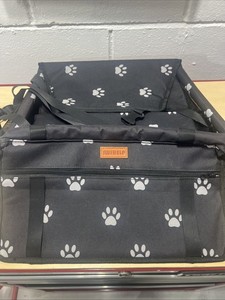 SWIHELP Small Dog Puppy Car Seat ~ Portable Booster ~ Car Truck SUV ~ Black Paw