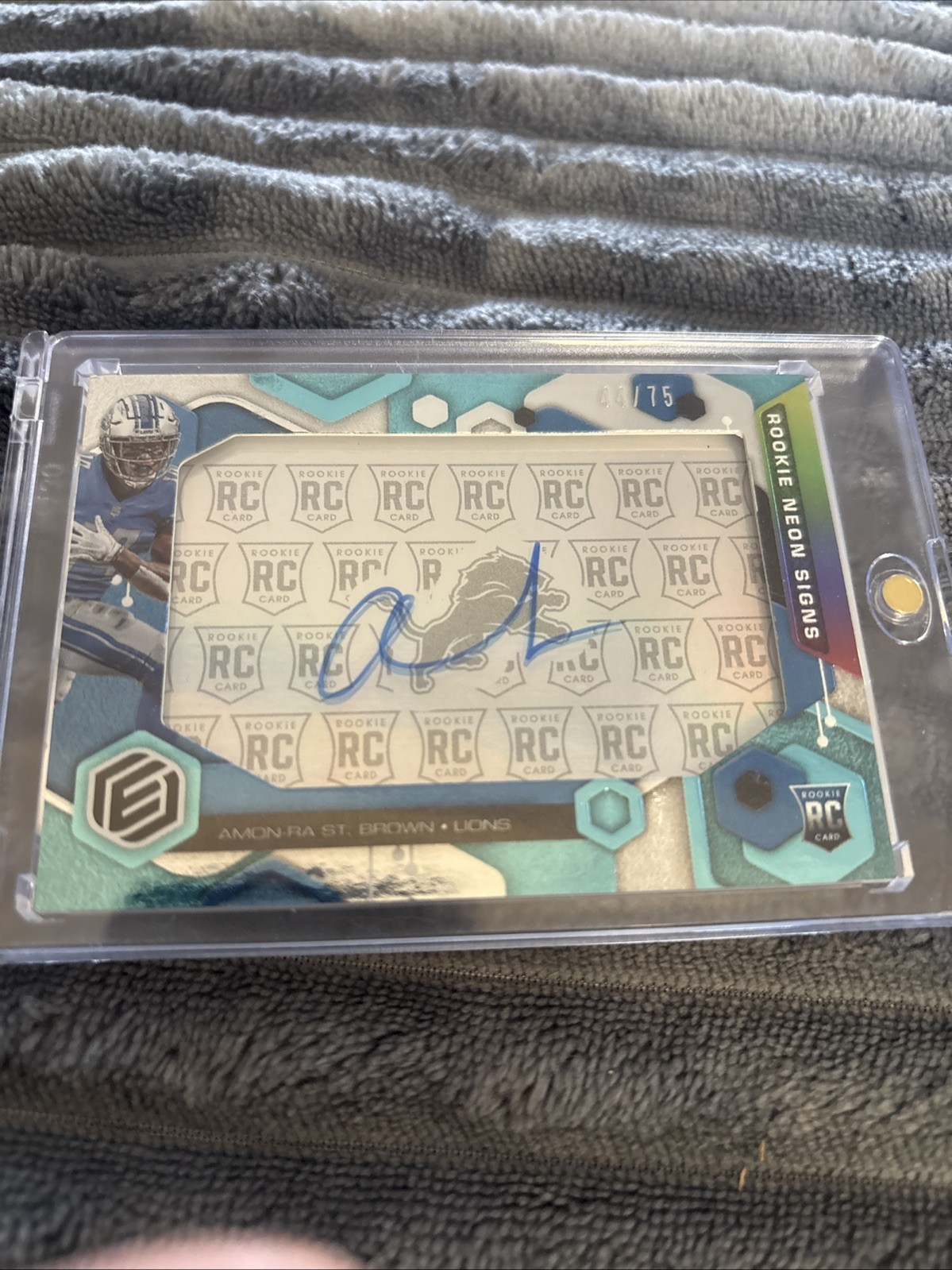 Amon-Ra St. Brown Panini Elements Rookie Neon Signs #ASB Blue