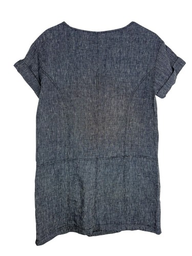 Free People Linen Dress XS Gray Shift Pockets Coastal Resort Vacation Beach Boho - Picture 8 of 18