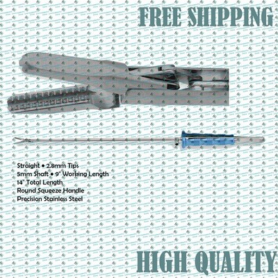MIS DeBakey Forceps Straight | 2.8mm Tip, 5mm Shaft, 9'' Working Length, 14'' Tota