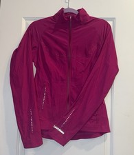 Lululemon Women's Pink Windbreaker Jacket Size 6 Full Zip Reflective Accents