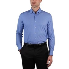 Nautica Men's XXL /18 Slim Fit Performance Stretch Navy Dress Shirt M0427