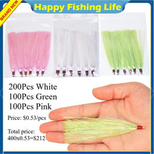 400Pcs 4" Mylar Flash Teaser Tail Brass Grommet Lure Bucktail Jig Pompano Jigs