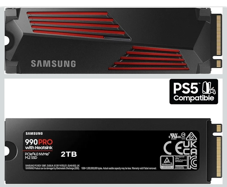 SAMSUNG 990 PRO W/ Heatsink SSD 2TB PCIe Gen4 M.2 2280 Solid - Image 2 of 4