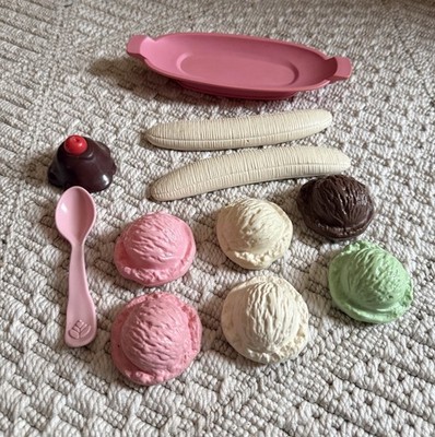 Complete Vintage Fisher Price Fun With Food Banana Split Ice Cream Sundae Set 